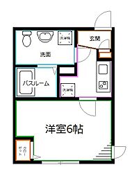 JR中央本線 荻窪駅 徒歩13分の賃貸アパート 1階1Kの間取り