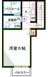 JR中央本線 西荻窪駅 徒歩6分の賃貸アパート 2階1Kの間取り