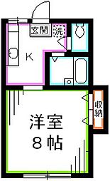 コスモ　ノーマ 1階1Kの間取り