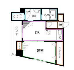 JR中央本線 荻窪駅 徒歩8分の賃貸マンション 5階1DKの間取り