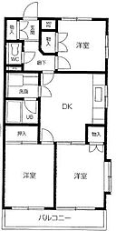 JR中央本線 荻窪駅 徒歩8分の賃貸マンション 1階3DKの間取り