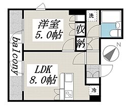 LIBRE清水の森（リヴレ・清水の森） 5階1LDKの間取り