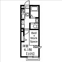 メゾンソフィア 1Kの間取図画像