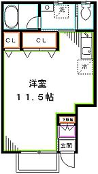 アビテブランシュ関町 ワンルームの間取図画像