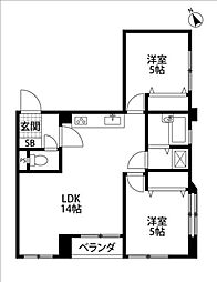 エントピア第三荻窪 2LDKの間取図画像