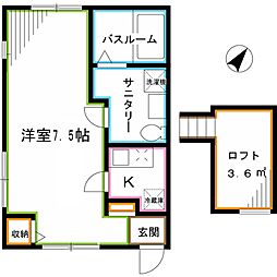 URBANETERRACE西荻窪 ワンルームの間取図画像