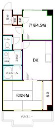 カーサ・松庵 2DKの間取図画像