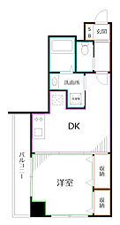 パラシオン荻窪 1DKの間取図画像