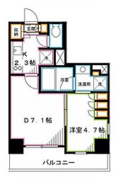 パークアクシス東高円寺 1LDKの間取図画像