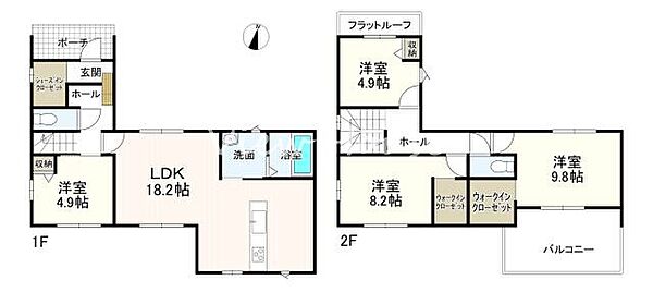 ■キッチン近くに水回りが集約された家事動線の整った間取り