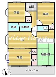 RIVAGE緑町 4DKの間取図画像