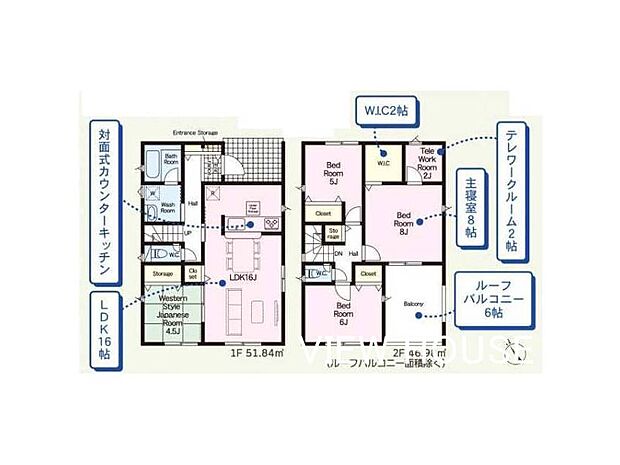 ■2階主寝室には2帖のウォークインクローゼットと、2帖のテレワークルーム♪