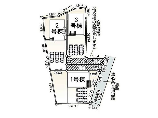 ■並列3台駐車可能なカースペース♪
