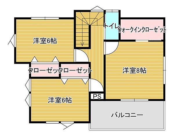 ■2階8帖洋室にはウォークインクローゼットも◎