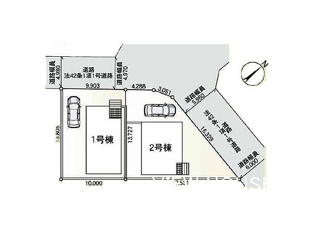 ■お車の出し入れがしやすい配置の区画図です!