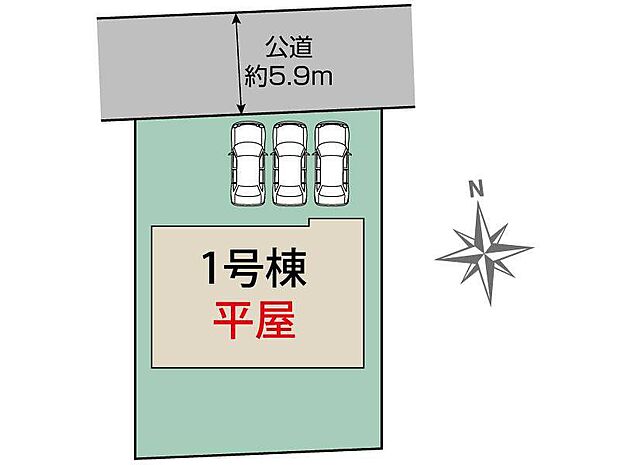 ■並列3台駐車可能なカースペース♪