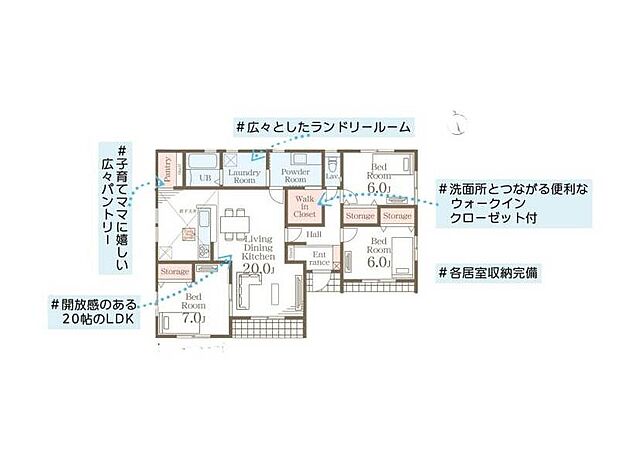 ■キッチン横に配置されたパントリーは、まとめ買いした食材や日用品の保管に重宝します!