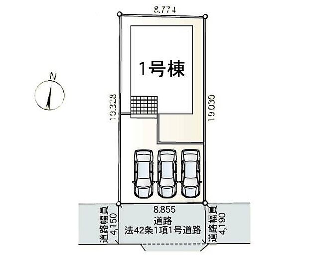 ■並列3台駐車可能なカースペース♪
