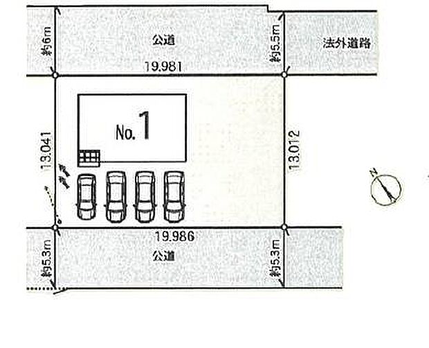 ■並列4台駐車可能なカースペース♪来客時や、将来お子様が車を持つようになった際も安心の広さです。