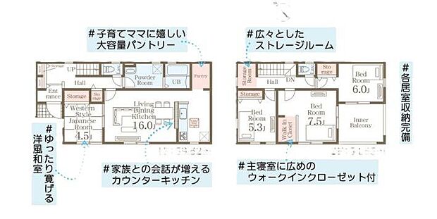■2階にストレージルームやウォークインクローゼットを備えた、収納充実の間取りです♪