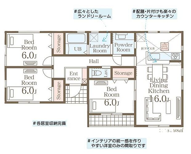 ■家事の負担を軽減する「ランドリールーム」を備えた機能的な平屋です!