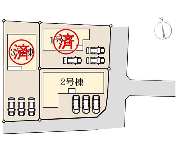 ■当物件は2号棟です♪開放感のある角地区画のため、日当たりや風通しの良さが魅力的です!
