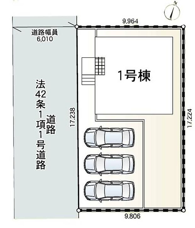 ■広々とした敷地を有効に活用した、並列3台分のカースペースを確保♪