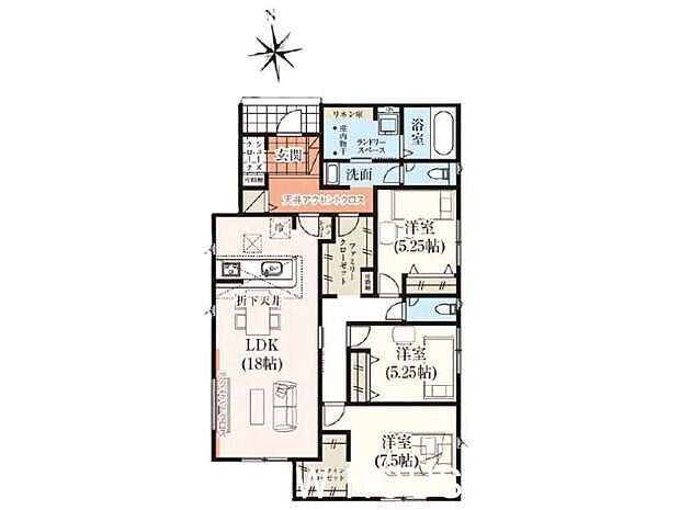 ■平屋建てならではの階段のないワンフロア動線が採用されており、家事や育児の移動がスムーズに行えます♪