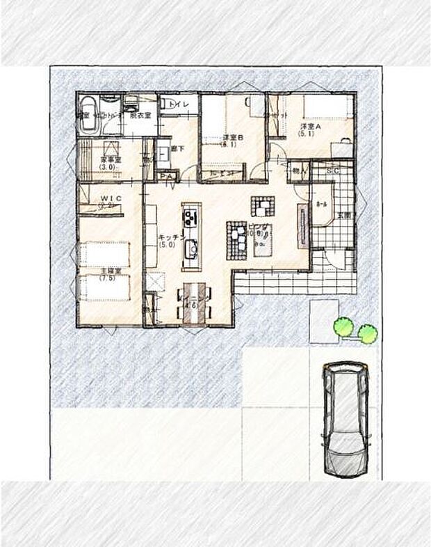 【区画図】１３号棟♪ 駐車スペース２台可能♪