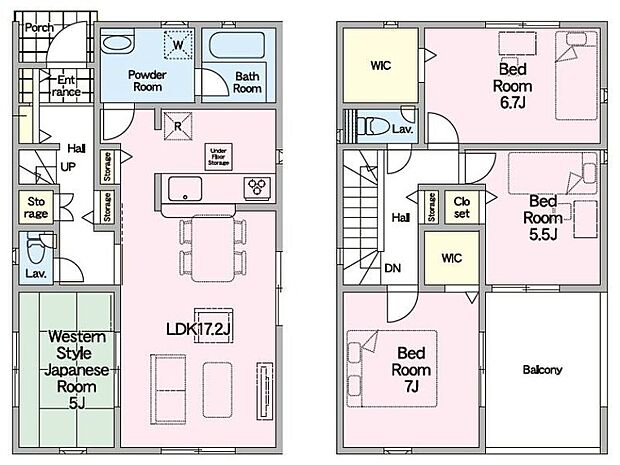 【間取り】1号棟♪ ■4LDK・約5帖程もあるゆったりしたインナーバルコニー。お布団もたっぷり干せます♪