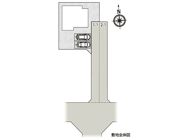 【区画図】1号棟♪ ■駐車スペース並列2台可能♪(車種による)
