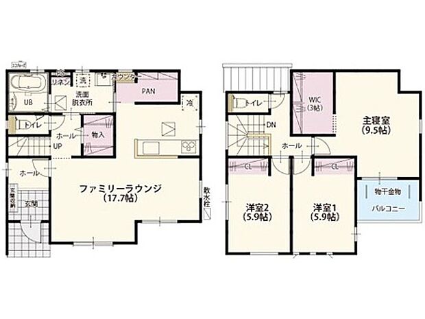 【間取り】4号棟♪ ■3LDK・大容量のパントリー付き!食料品や日用品、防災グッズの保管にも役立ちます♪主寝室には嬉しい大容量収納付き♪