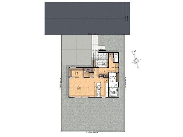 【区画図】2号棟♪ ■駐車スペース並列2台可能♪(車種による) ■北側道路6m!車の出し入れも安心です♪