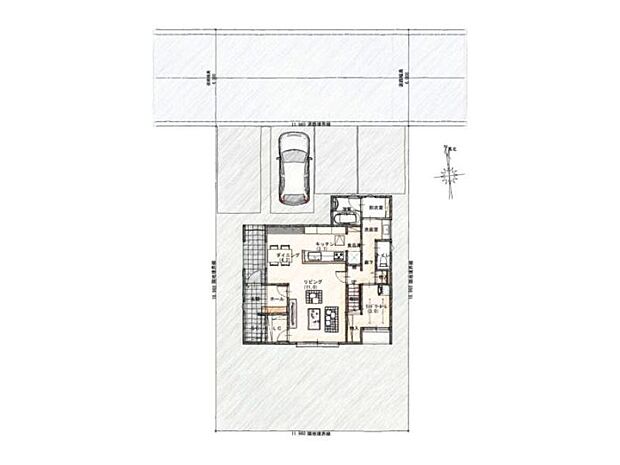 【区画図】１１号棟♪ ■車の出し入れも安心の北側道路６ｍ♪ ■駐車スペース３台可能♪（車種による）