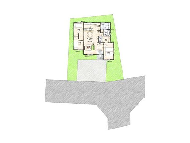 【区画図】２０号棟♪※令和7年12月末頃まで展示期間となります。 ■車の出し入れも安心の南側道路６ｍ♪ ■駐車スペース３台可能♪（車種による）