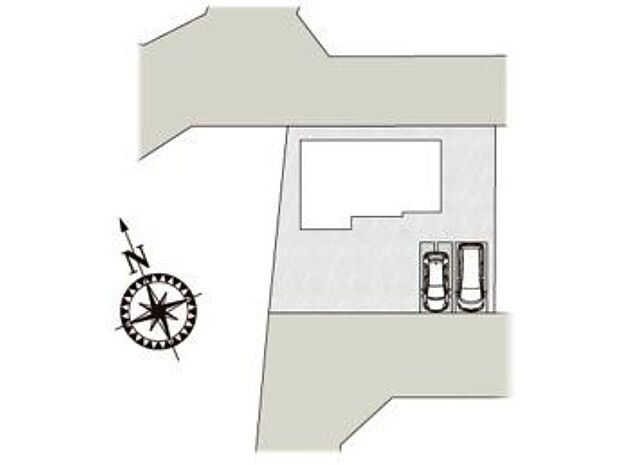 【区画図】1号棟♪ ■駐車スペース並列2台可能♪(車種による)