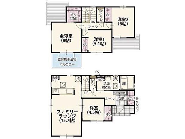 【間取り】4号棟♪ ■4LDK・家具の配置がしやすい縦長リビング!アウトドア用品などもまとめて収納できるS.C付き♪