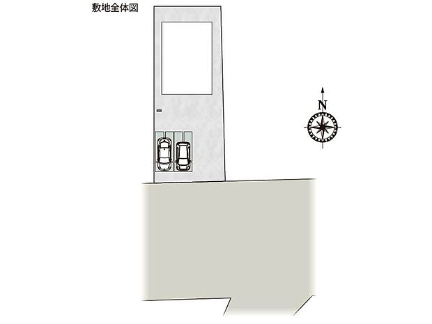 【区画図】５号棟♪ ■駐車スペース並列２台可能♪（車種による）