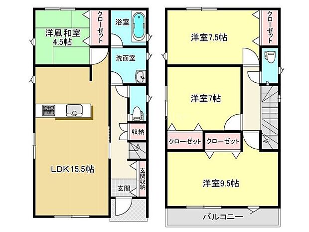 【２号棟】４ＬＤＫ♪ ■癒しの洋風和室あり☆日当たり良好南面ワイドバルコニー