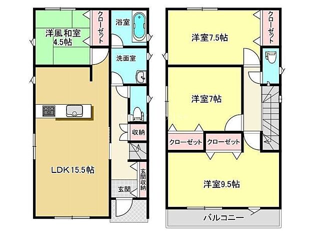 【２号棟】４ＬＤＫ♪ ■癒しの洋風和室あり☆日当たり良好南面ワイドバルコニー