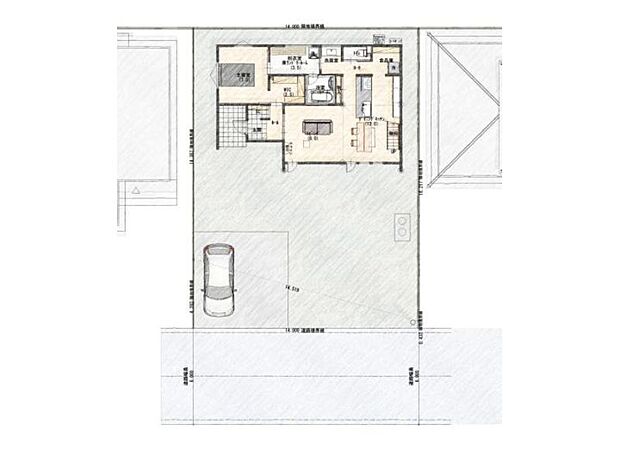 【区画図】7号棟♪ ■車の出し入れがしやすい南側6m道路♪