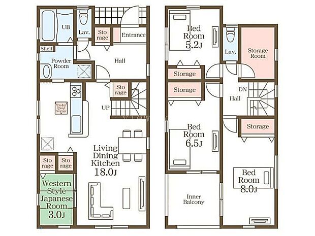 【間取り】1号棟♪ ■4SLDK・家族のコミニュケーションも増えるリビング階段♪ 収納に困らない納戸付き♪