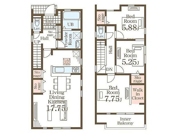 【間取り】４号棟・３ＬＤＫ＋畳コーナー ■お洋服の整理整頓ラクラクなWIC付き♪各階トイレ完備♪