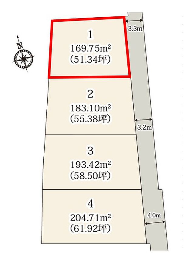 【全体区画図】1号棟♪ ■駐車スペース2台可能♪(車種による)
