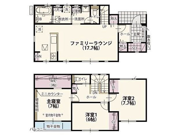 【間取り】２号棟♪ ■３ＬＤＫ・個室の広さを大切にしたい成長期のお子様がいるご家族におススメです♪