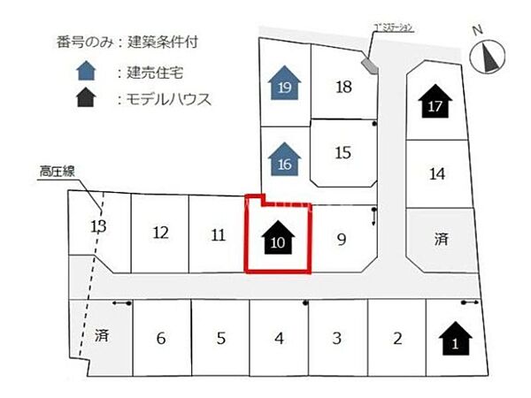 【全体区画図】（１０号棟モデルハウス） ■人気の自治医大エリア♪自治医大駅まで徒歩約１３分の立地♪