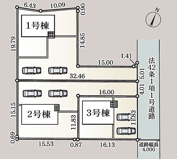 【区画図】１号棟♪ ◆駐車２台可能です♪