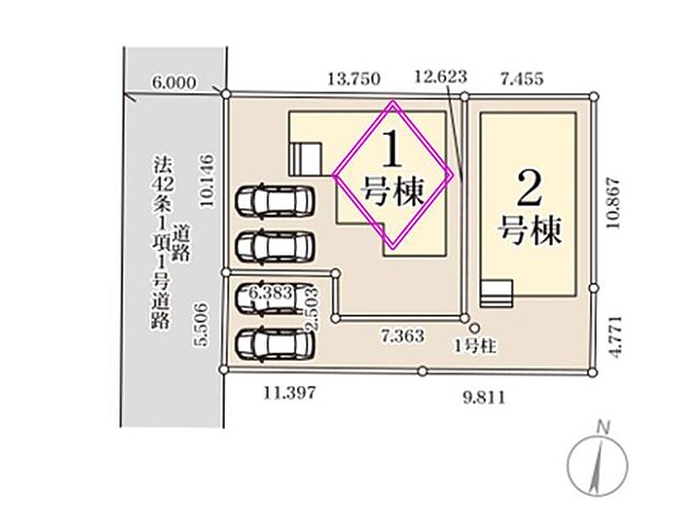 【1号棟】児童公園目の前♪並列駐車2台可♪