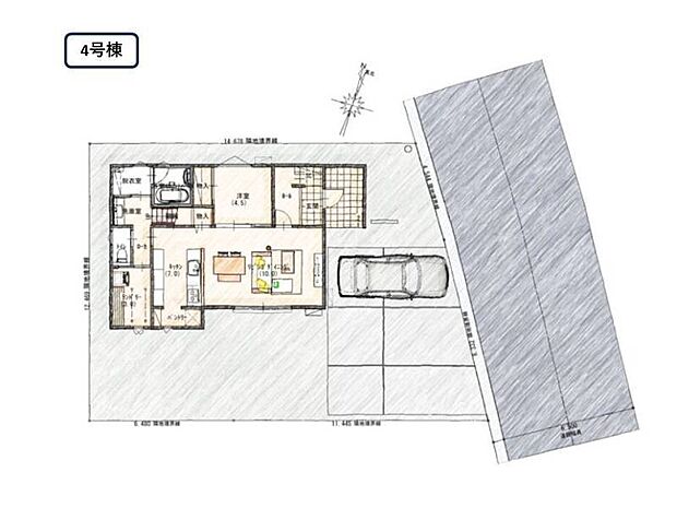 【4号棟】並列駐車＋お庭付き☆交通量少なめの前面道路は焦らず駐車できそうです♪