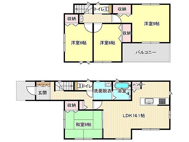 【間取り】４号棟♪ ４ＬＤＫ、畳敷き洋室、洋室×３、パントリー、W.I.C、シューズクローク